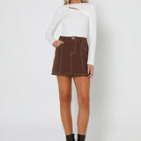 POPPY RIBBED TOP - WHITE