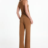 RAYA KNIT PANTS - TOFFEE