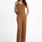 RAYA KNIT PANTS - TOFFEE