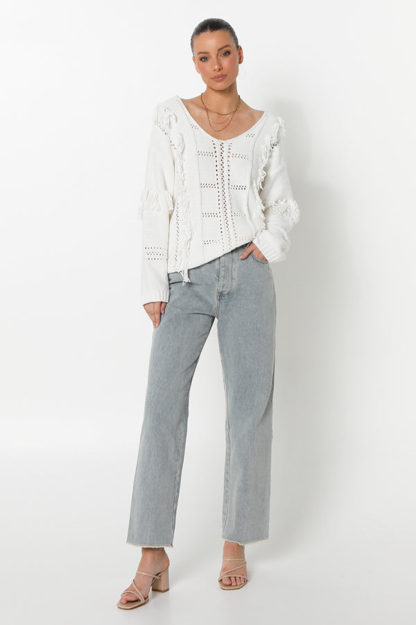 SERAFINA KNIT JUMPER - WHITE