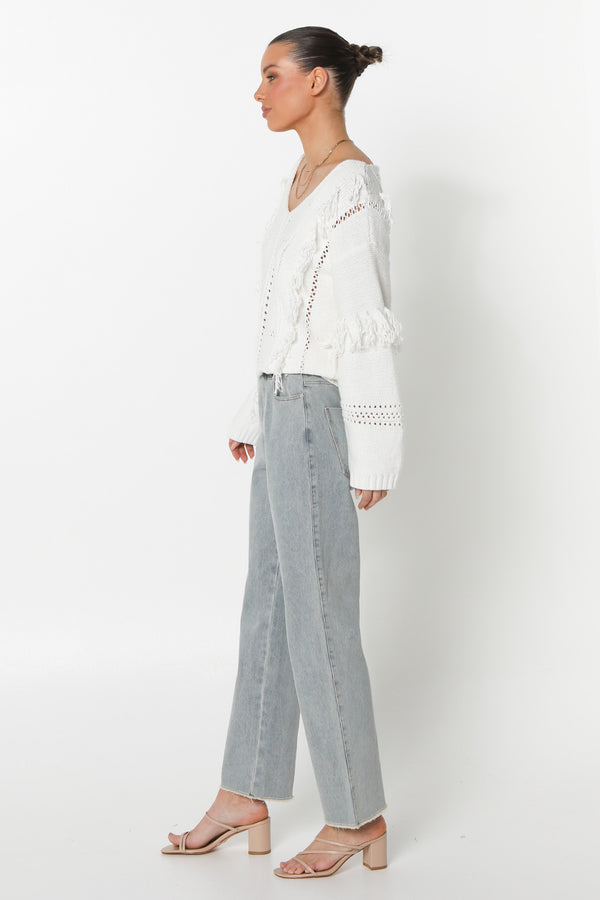 SERAFINA KNIT JUMPER - WHITE