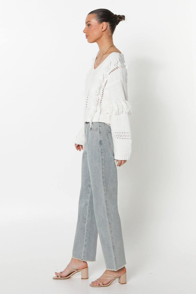 SERAFINA KNIT JUMPER - WHITE