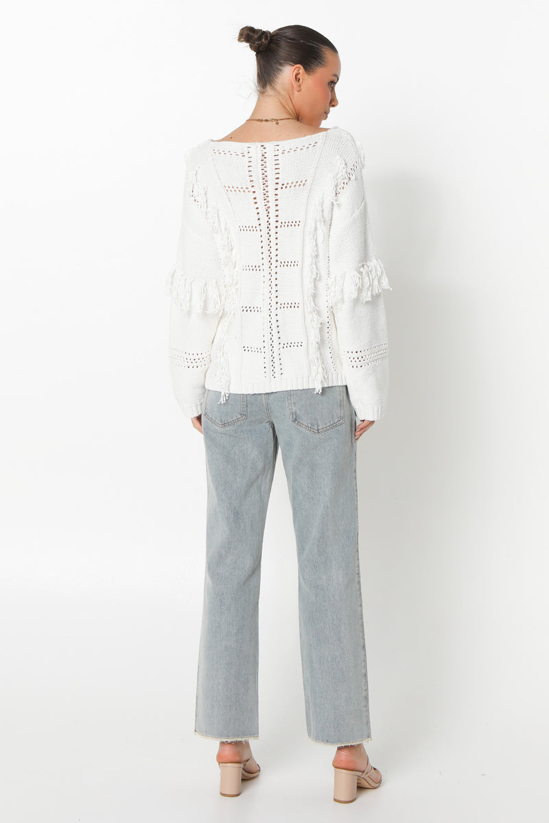 SERAFINA KNIT JUMPER - WHITE
