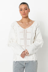 SERAFINA KNIT JUMPER - WHITE