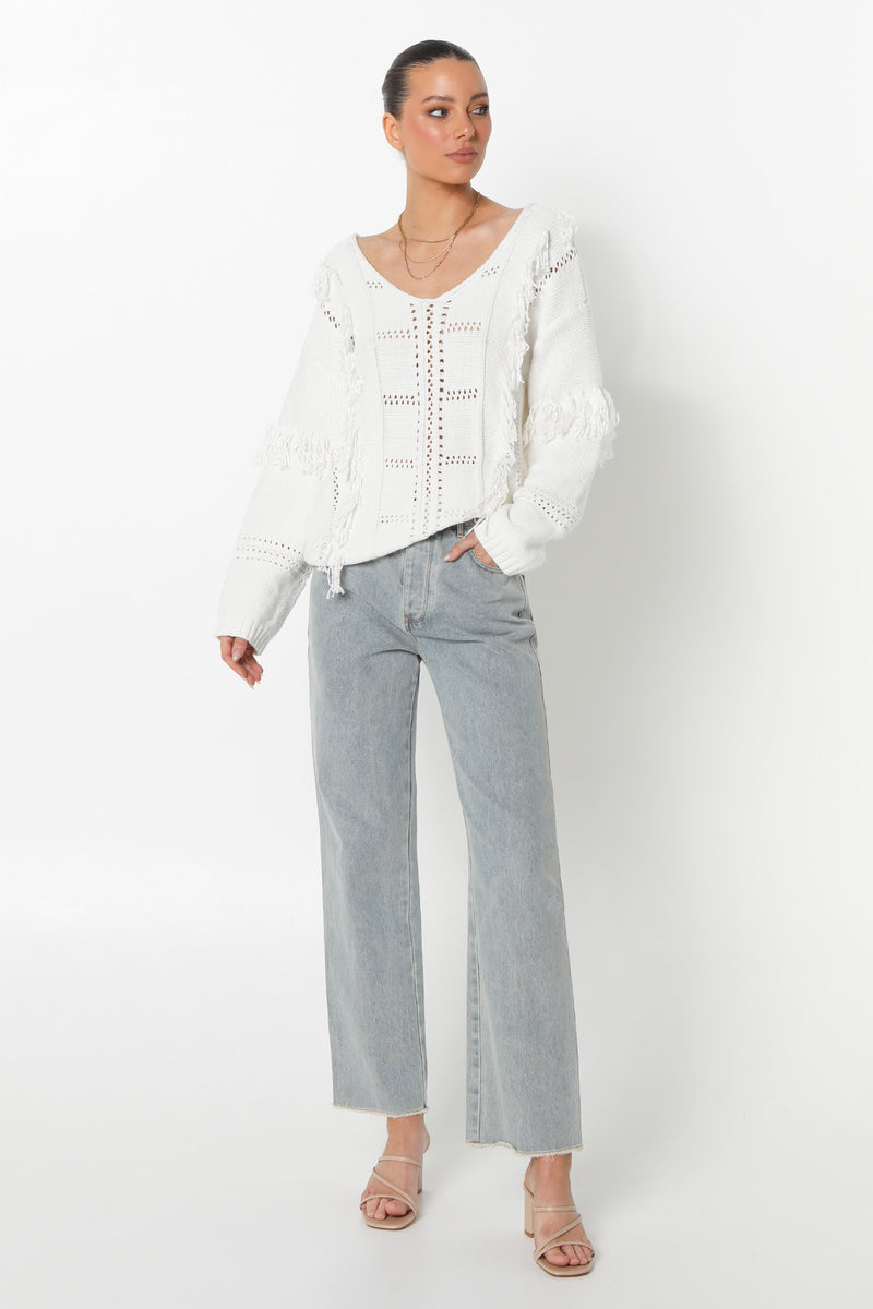 SERAFINA KNIT JUMPER - WHITE