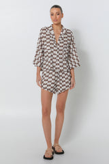SUNDOWN SHORT - CHOC SUN PRINT