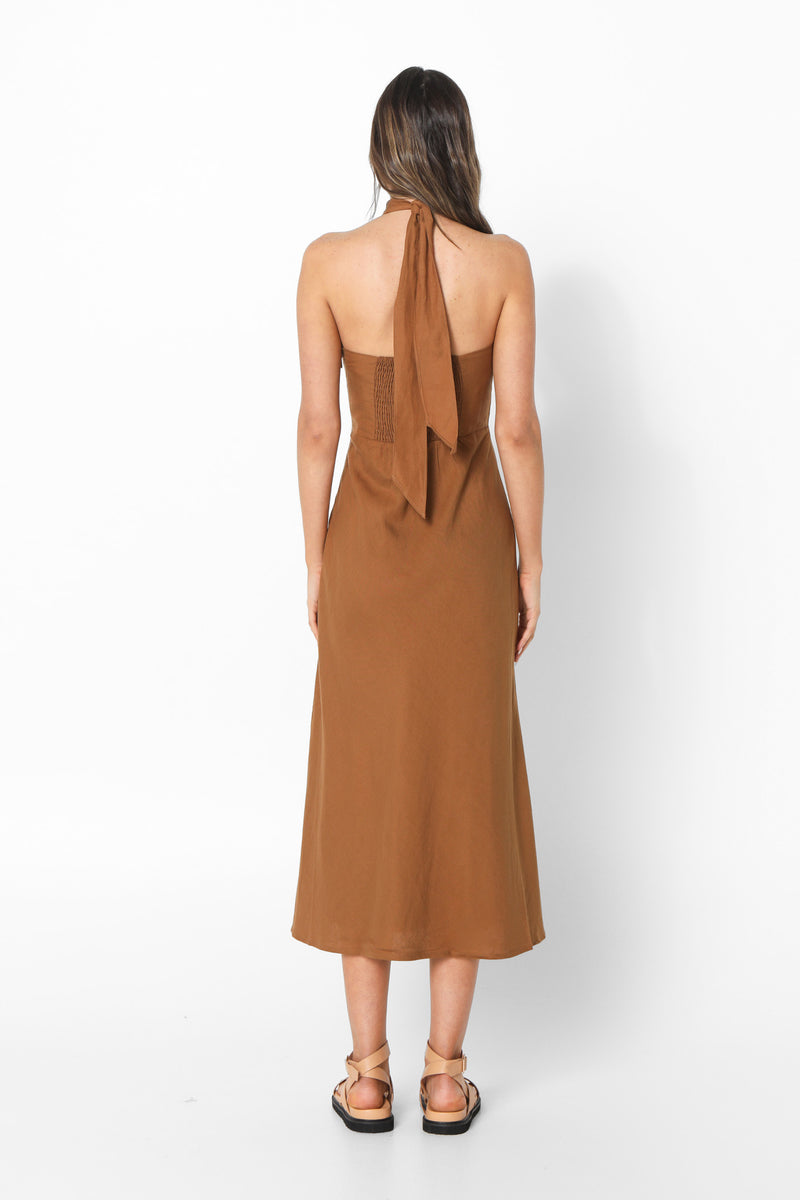 SANTINA MAXI DRESS - PEACAN