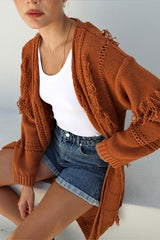 SERAFINA KNIT CARDIGAN - RUST