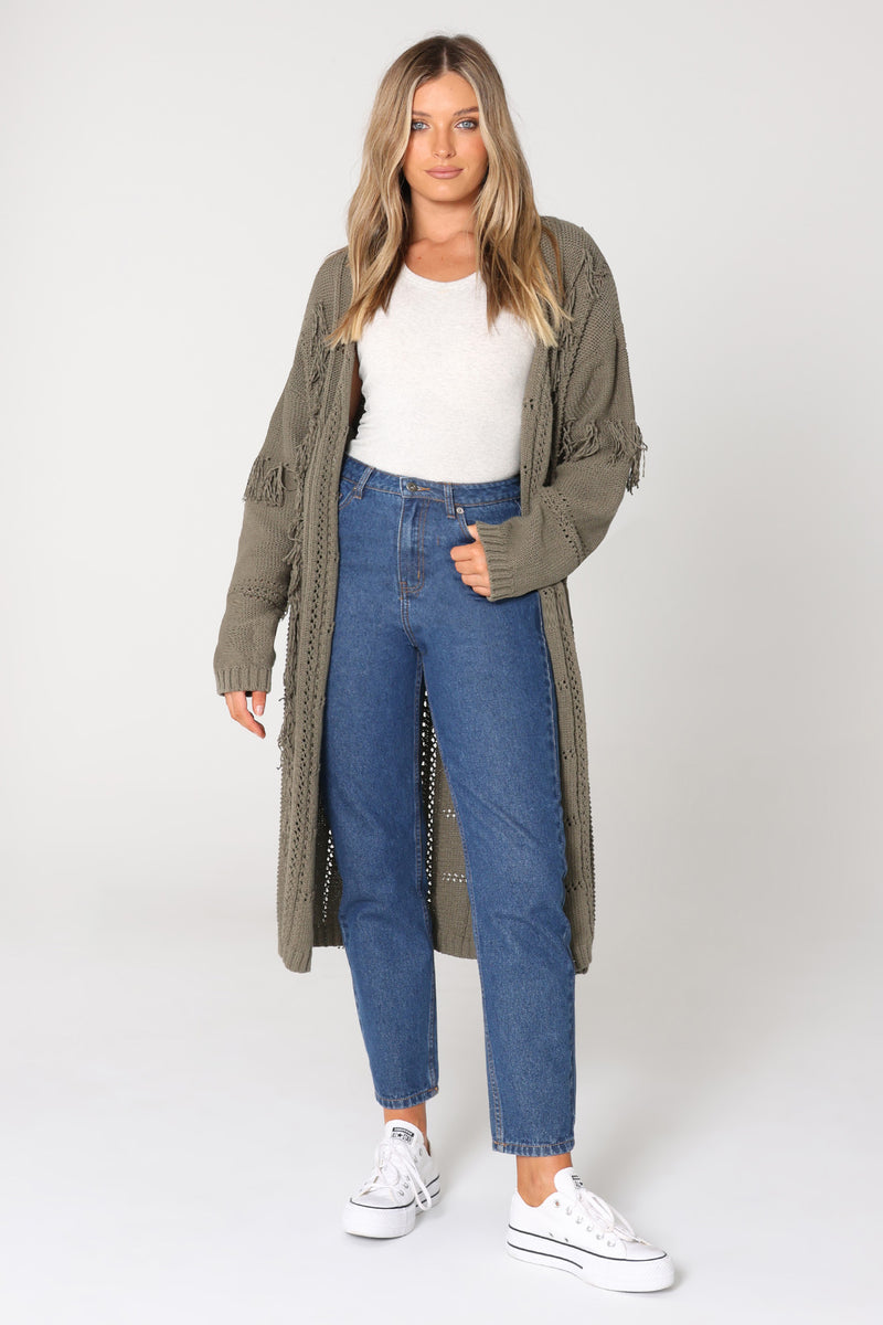 SERAFINA KNIT CARDIGAN - KHAKI