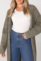 SERAFINA KNIT CARDIGAN - KHAKI