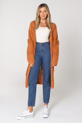 SERAFINA KNIT CARDIGAN - RUST