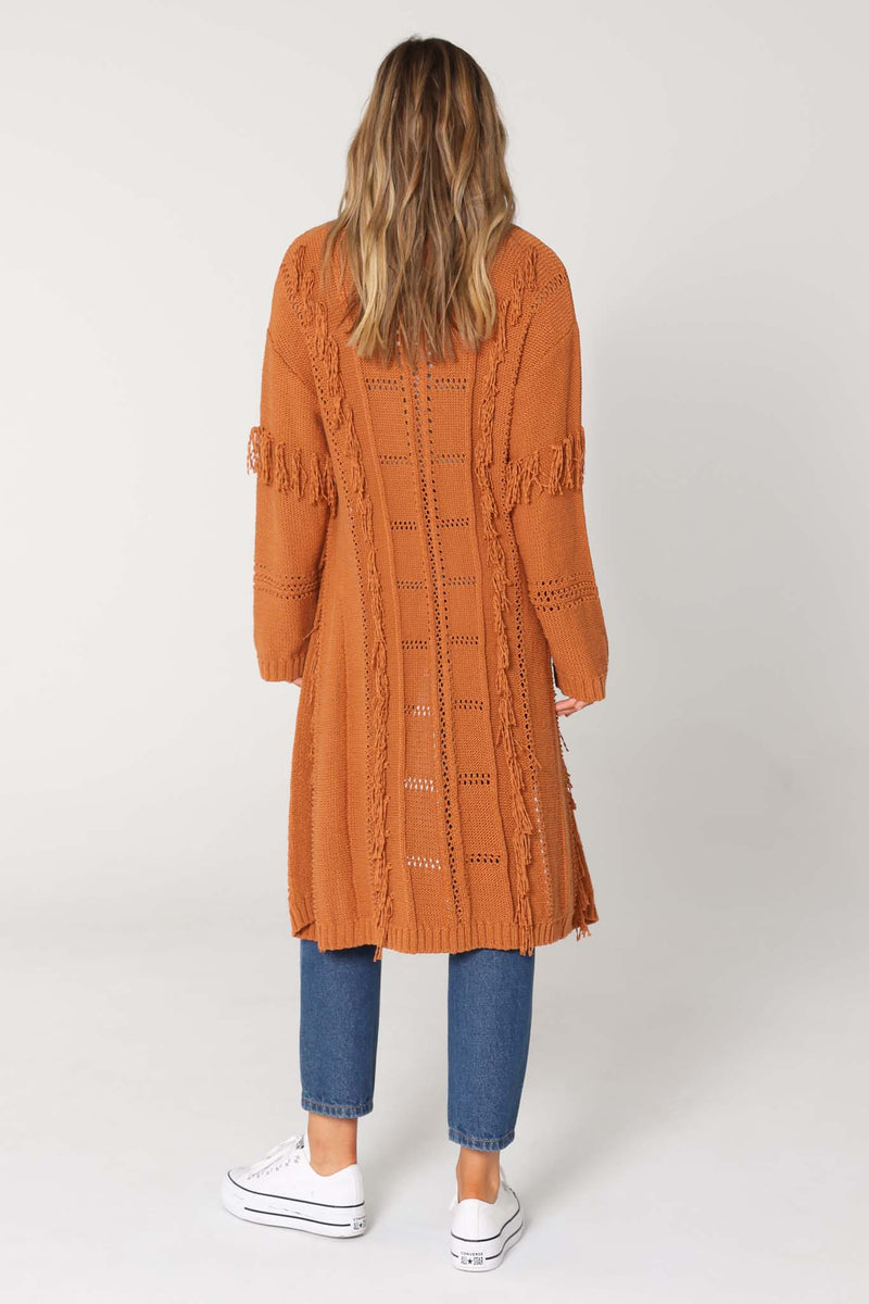 SERAFINA KNIT CARDIGAN - RUST