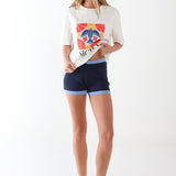 JESSIE KNIT SHORTS - BLUE