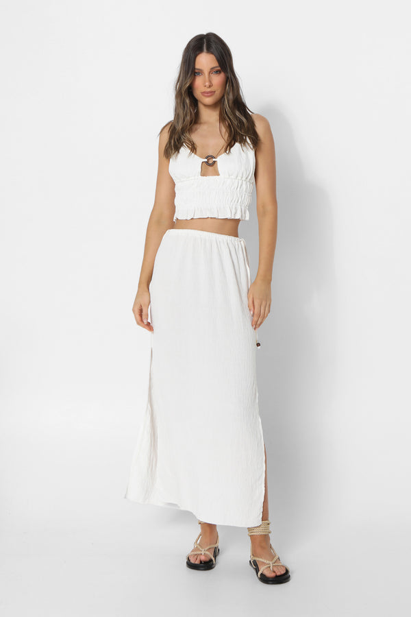 TALIA MAXI SKIRT - WHITE