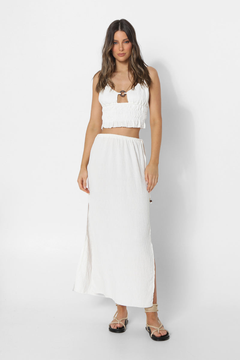 TALIA MAXI SKIRT - WHITE