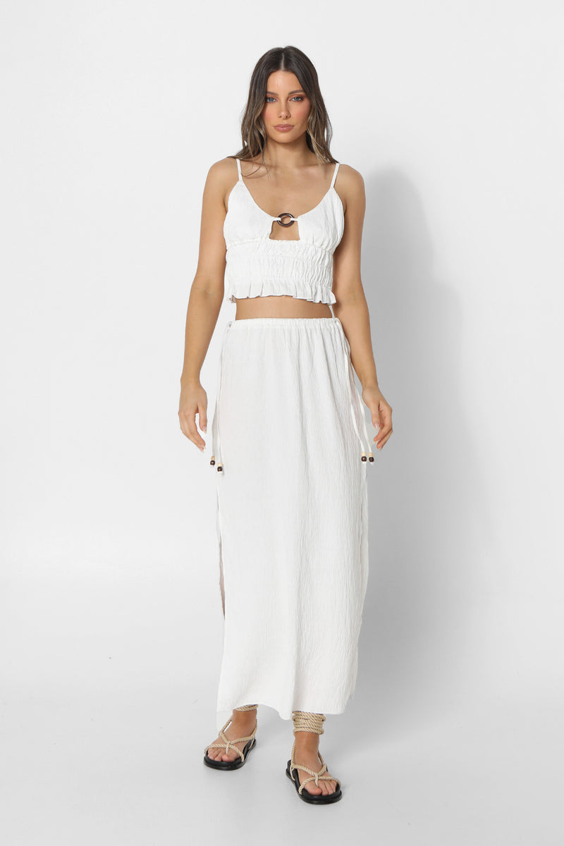 TALIA MAXI SKIRT - WHITE