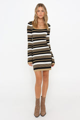 TULA KNIT MINI DRESS - DARK STRIPE