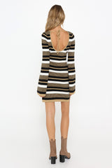 TULA KNIT MINI DRESS - DARK STRIPE