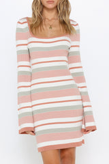TULA KNIT MINI DRESS - LIGHT STRIPE