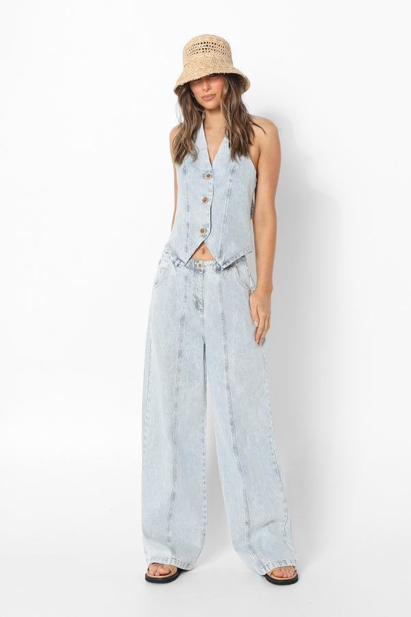VALENTINA VEST - LIGHT DENIM