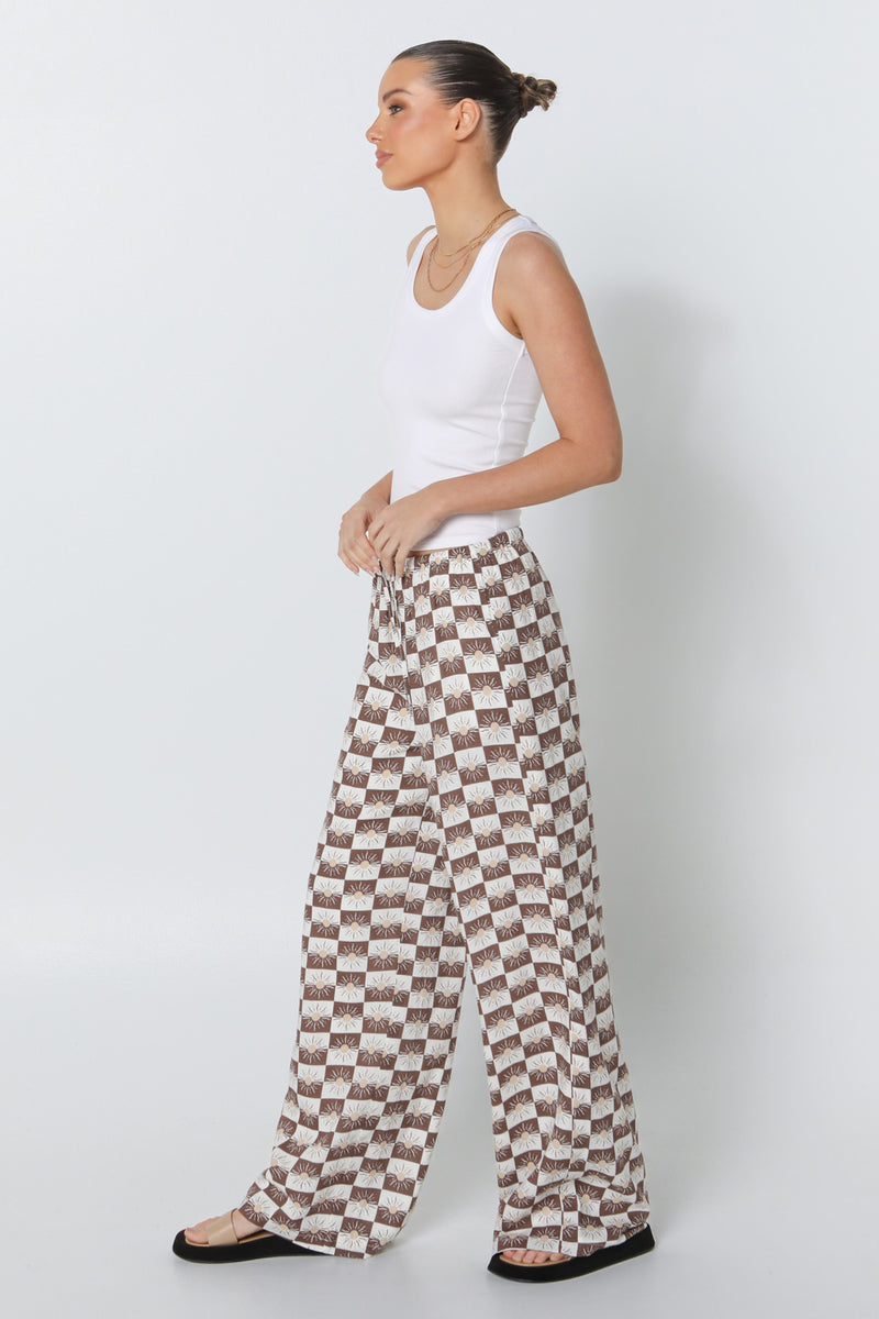ZENI PANTS - CHOC SUN PRINT