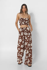 ZENI PANTS - CHOC FLORAL