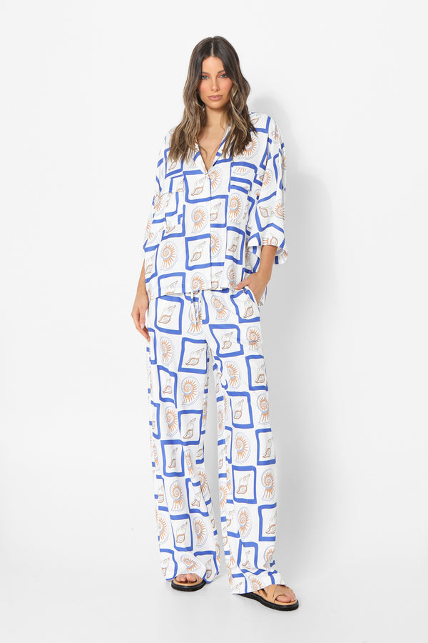 ZENI PANTS - SHELL PRINT
