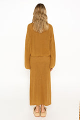 EVERLY KNIT TOP - LIGHT MUSTARD